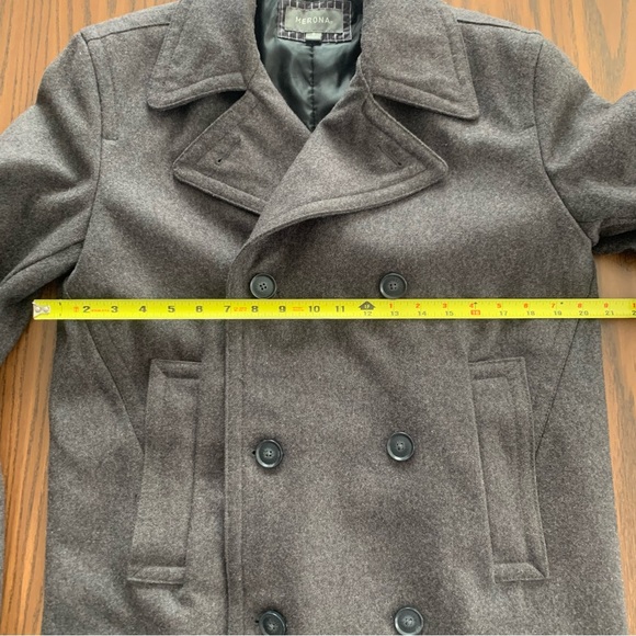 Merona Wool Blend Dark Charcoal Gray Pea Coat – Men’s Small - Picture 9 of 12